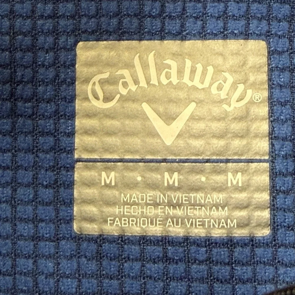 Callaway Golf 1/4 Zip Pullover Mens Medium Blue Performance Lightweight Logo Top